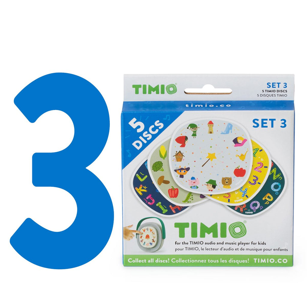 TIMIO Disc Set #1, 5 disques pour Le Lecteur Timio, Apprendre Les Couleurs,  Les Animaux Sauvages, Les Instruments de Musique, 96 chansons enfantines  vol. 1, Les Parties du Corps, 8 Langues, 2